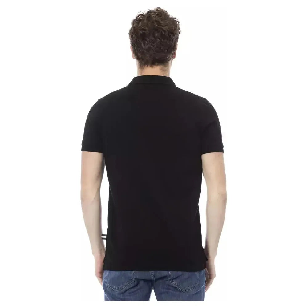 Baldinini Trend Black Cotton Men Polo