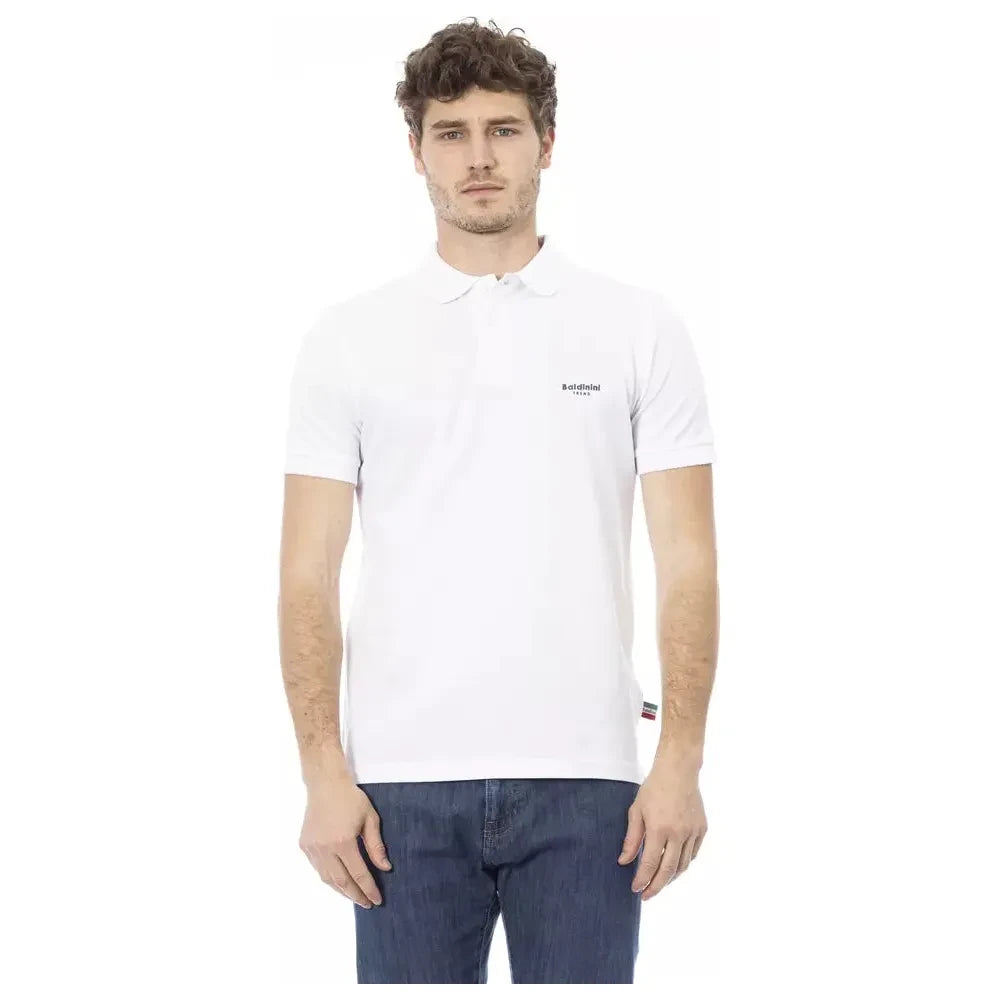 Baldinini Trend White Cotton Men Polo Baldinini Trend