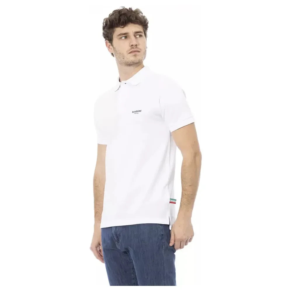 Baldinini Trend White Cotton Men Polo Shirt Baldinini Trend