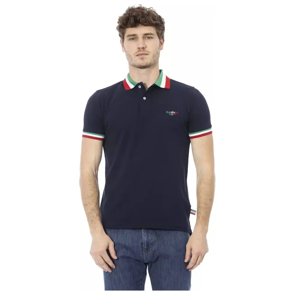 Baldinini Trend Blue Cotton Men Polo Shirt Baldinini Trend