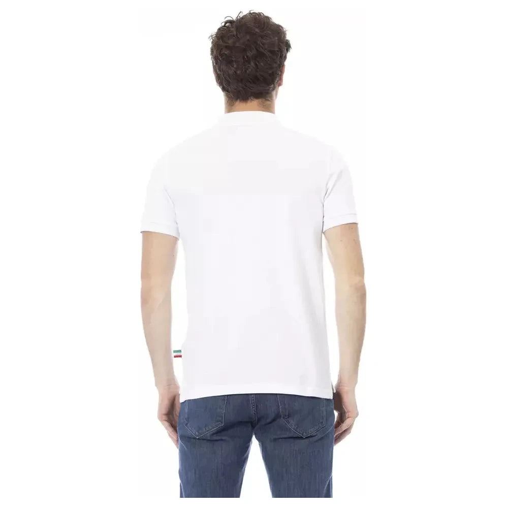 Baldinini Trend White Cotton Men Polo Shirt Baldinini Trend