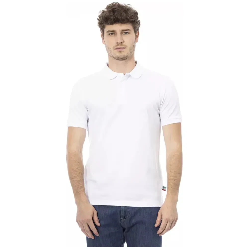 Baldinini Trend White Cotton Men Polo Baldinini Trend