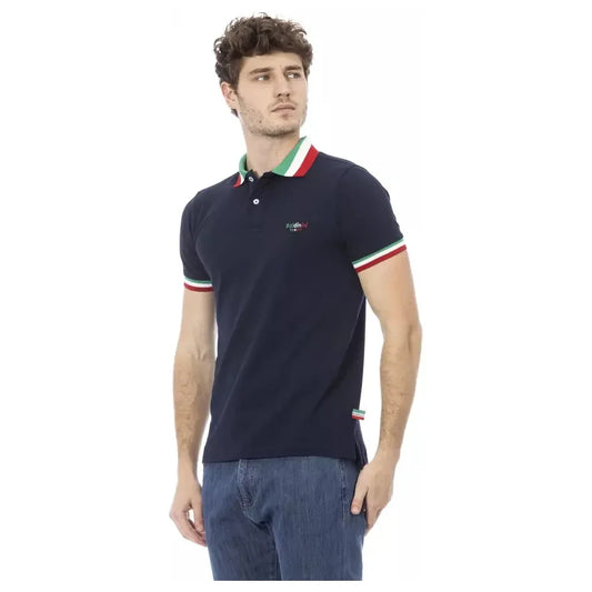 Baldinini Trend Blue Cotton Men Polo Shirt Baldinini Trend