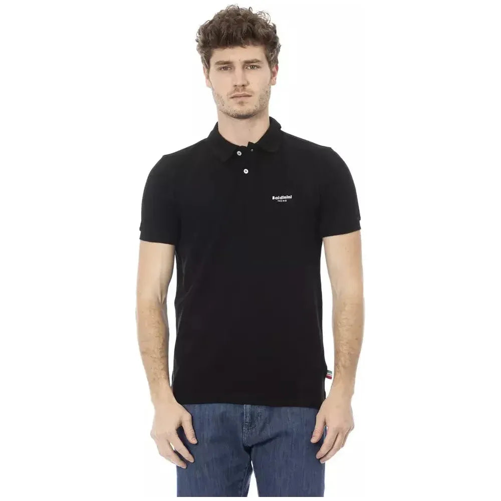 Baldinini Trend Black Cotton Men Polo Shirt