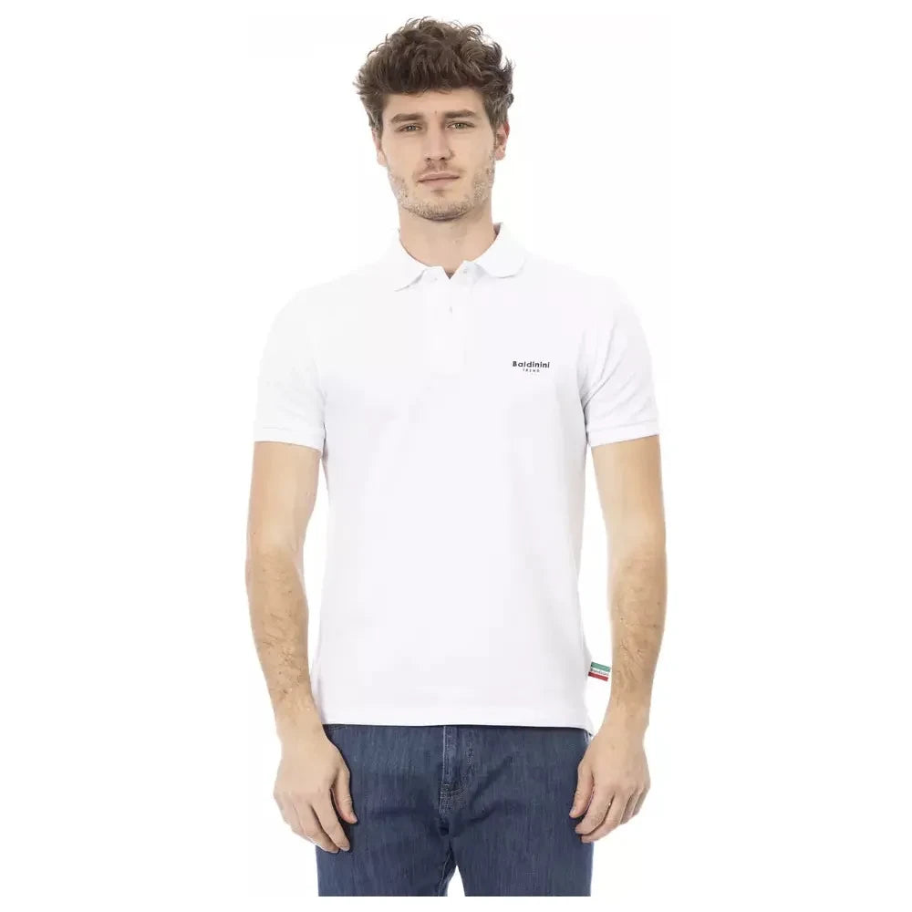 Baldinini Trend White Cotton Men Polo Shirt Baldinini Trend