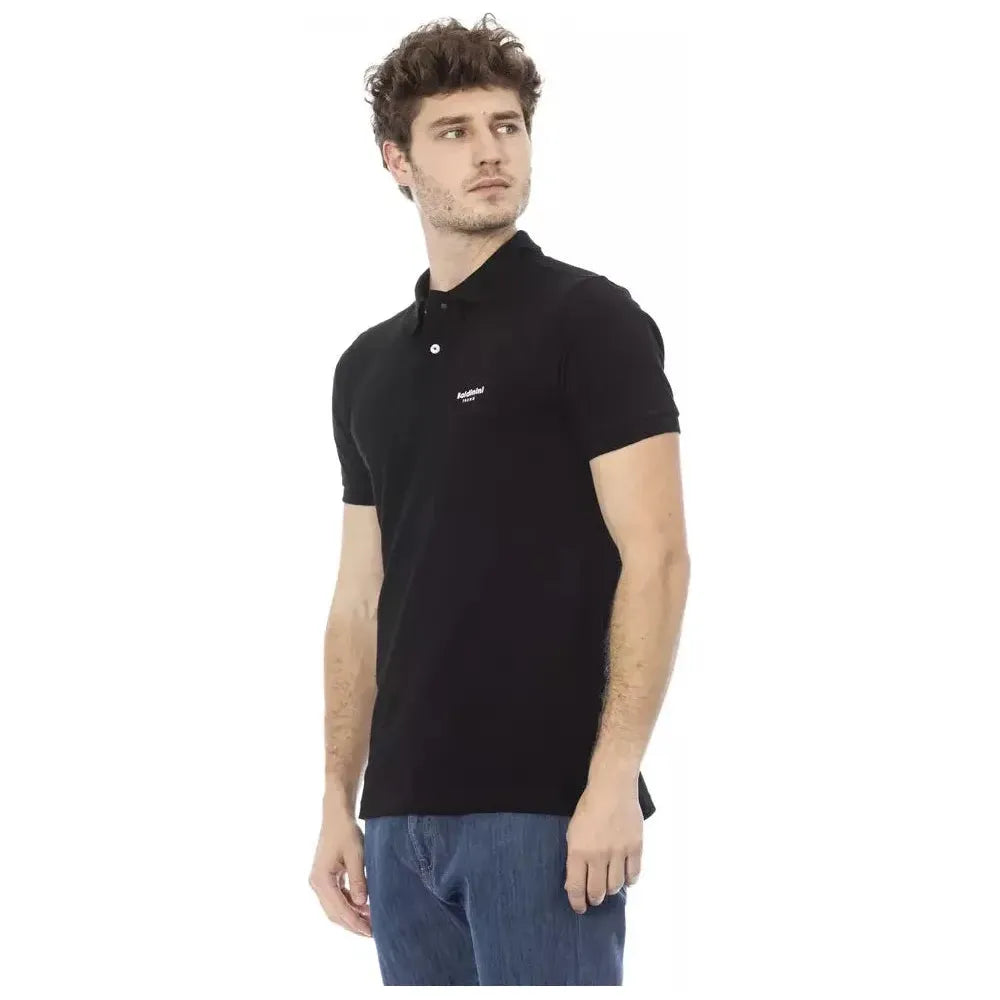 Baldinini Trend Black Cotton Men Polo Shirt