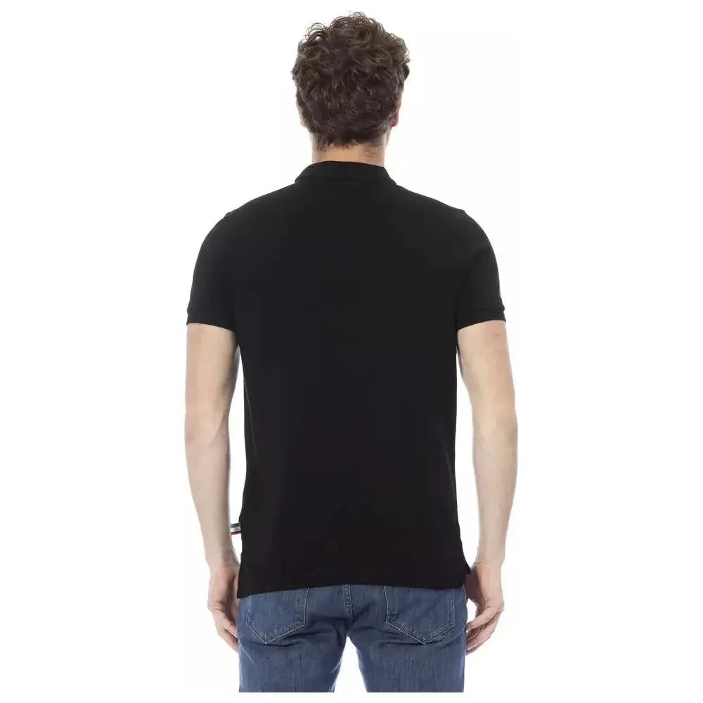 Baldinini Trend Black Cotton Men Polo Shirt