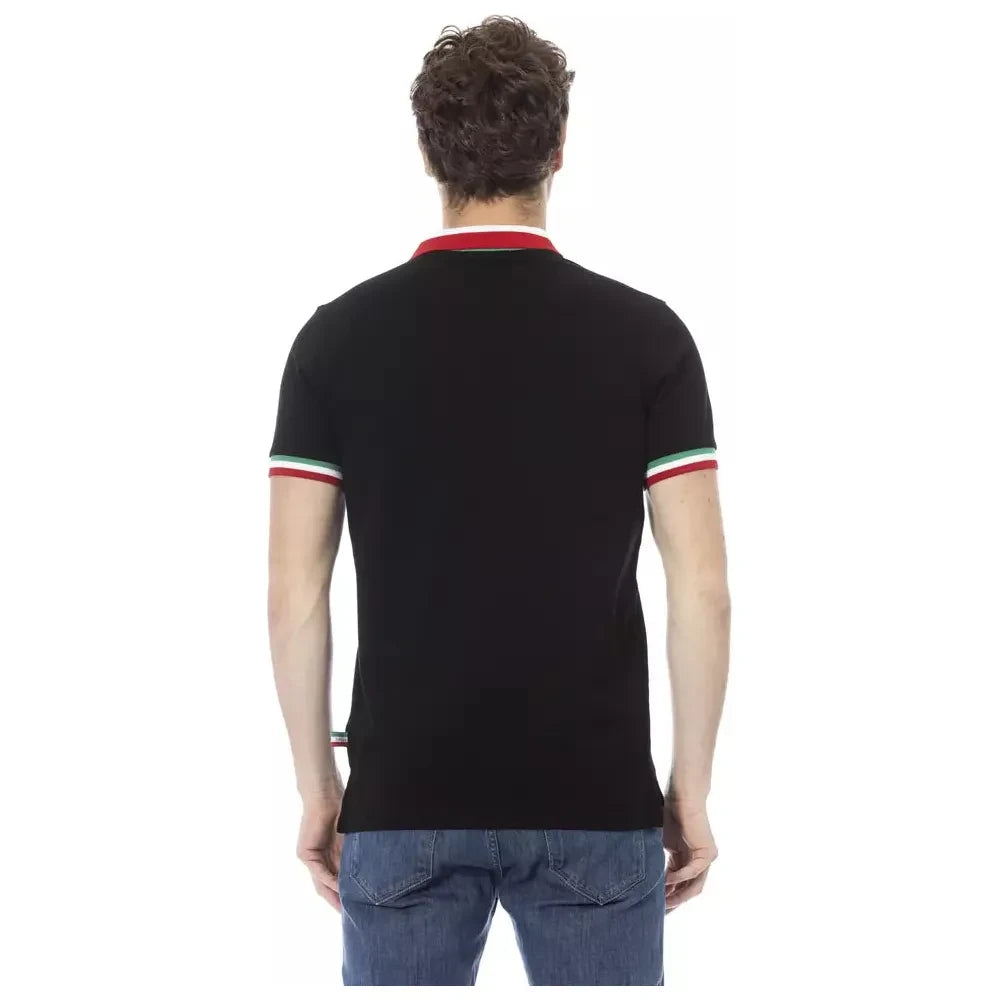 Baldinini Trend Black Cotton Men Polo Shirt Baldinini Trend