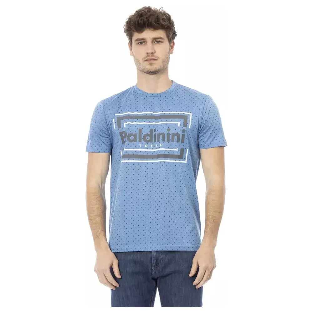 Baldinini Trend Light Blue Cotton Men T-Shirt Baldinini Trend