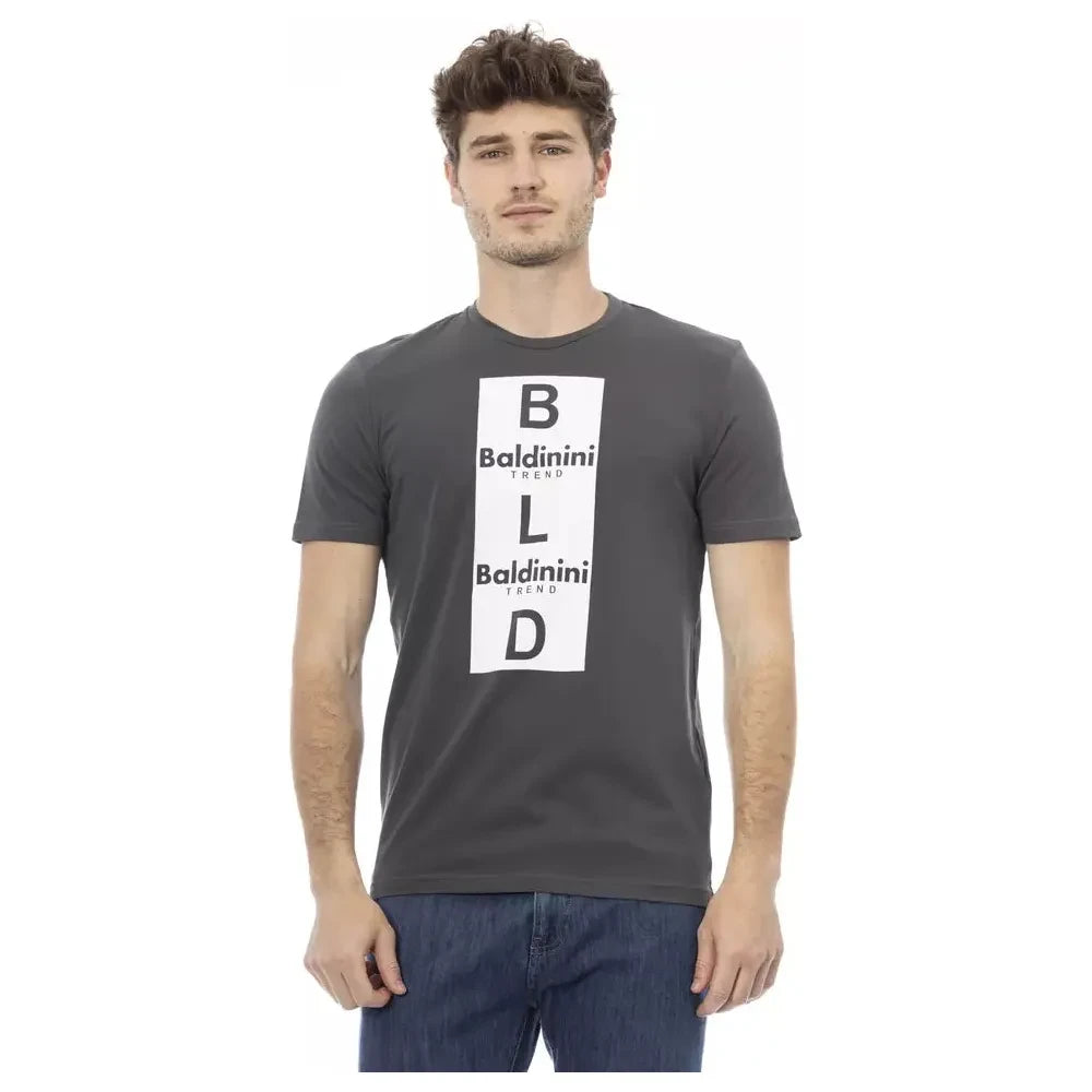 Baldinini Trend Gray Cotton Men T-Shirt Baldinini Trend