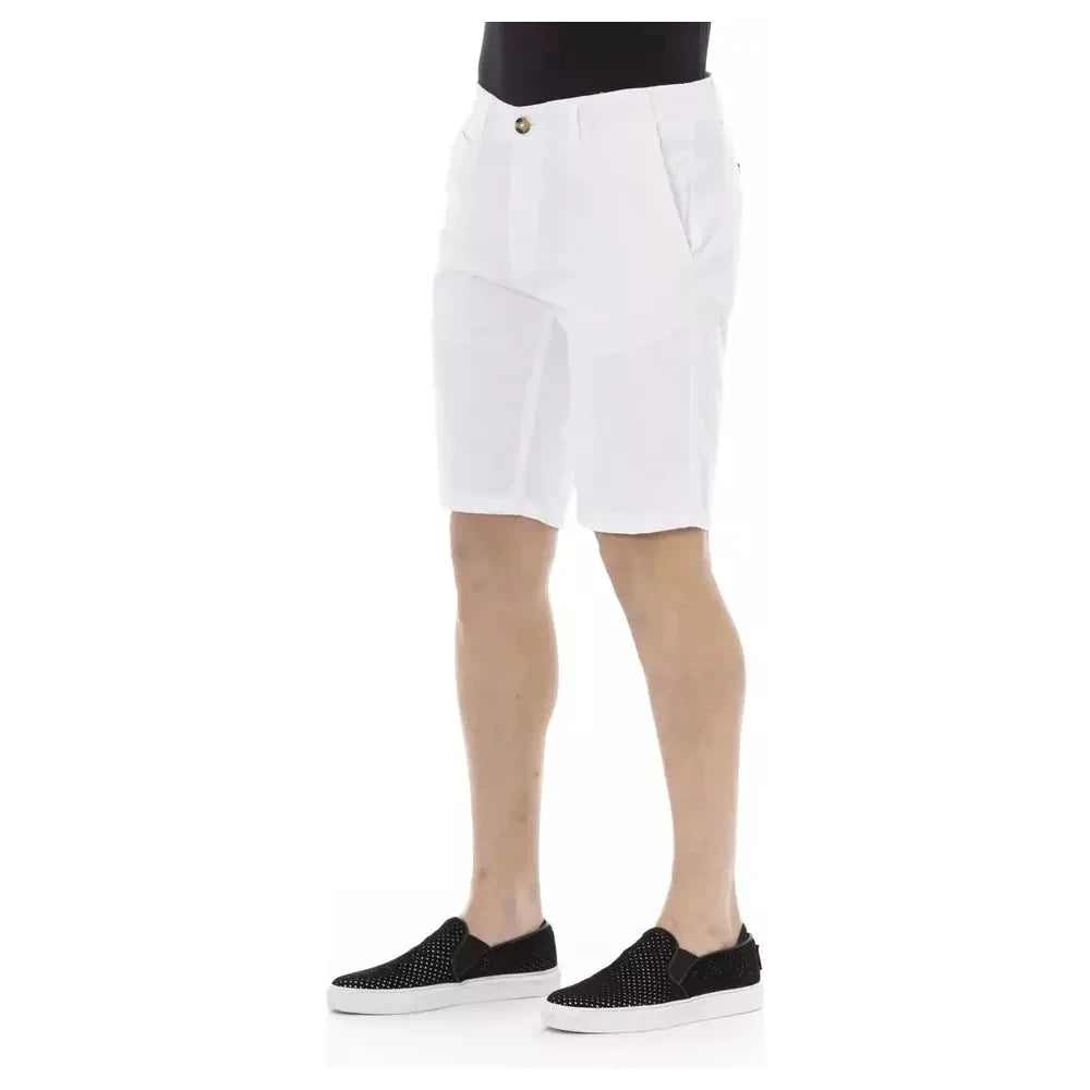 Baldinini Trend White Cotton Men Bermuda Shorts Baldinini Trend