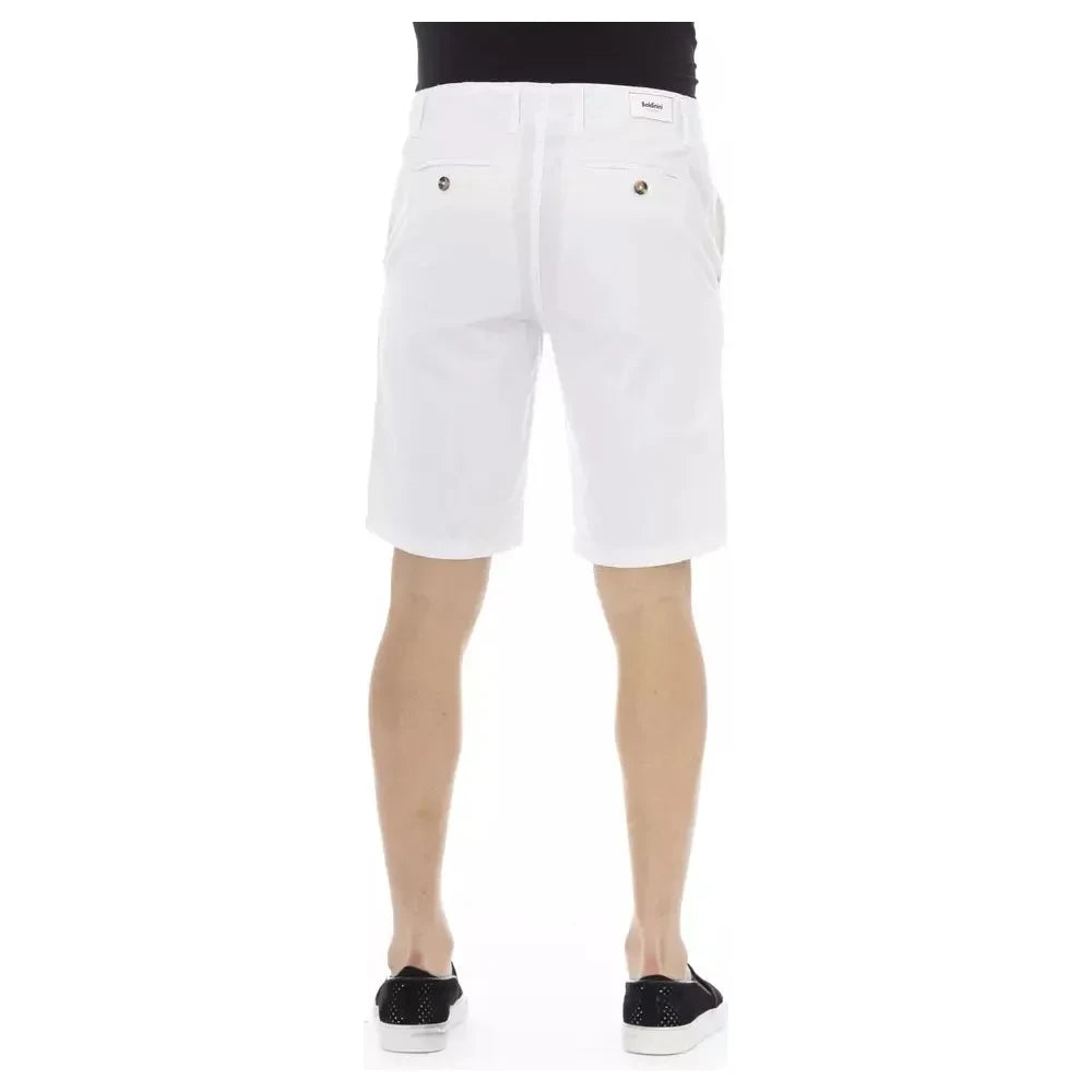 Baldinini Trend White Cotton Men Bermuda Shorts Baldinini Trend