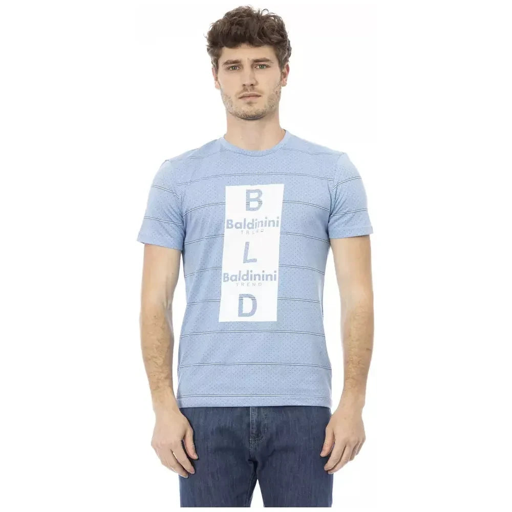 Baldinini Trend Light Blue Cotton Men T-Shirt Baldinini Trend