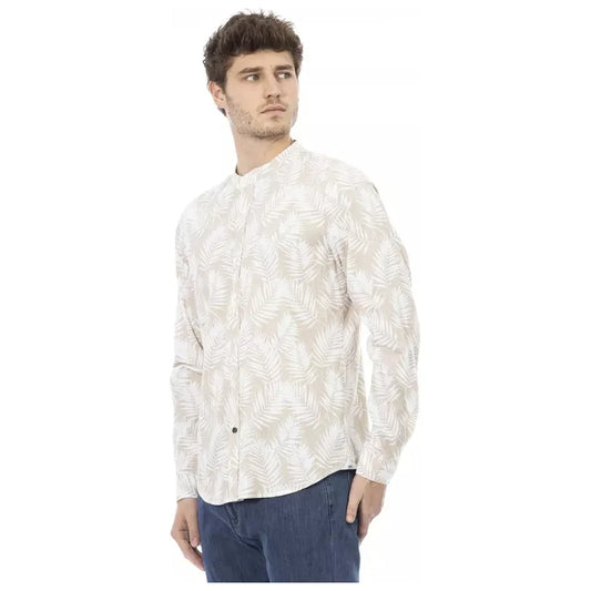 Baldinini Trend Beige Cotton Men Shirt Baldinini Trend