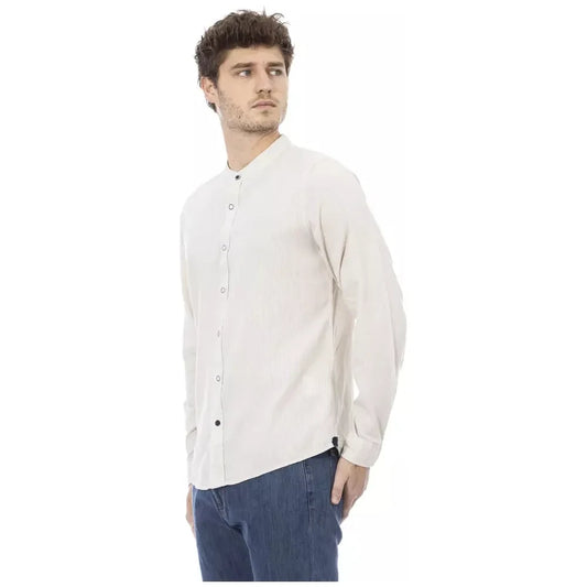 Baldinini Trend White Rayon Men Shirt Baldinini Trend