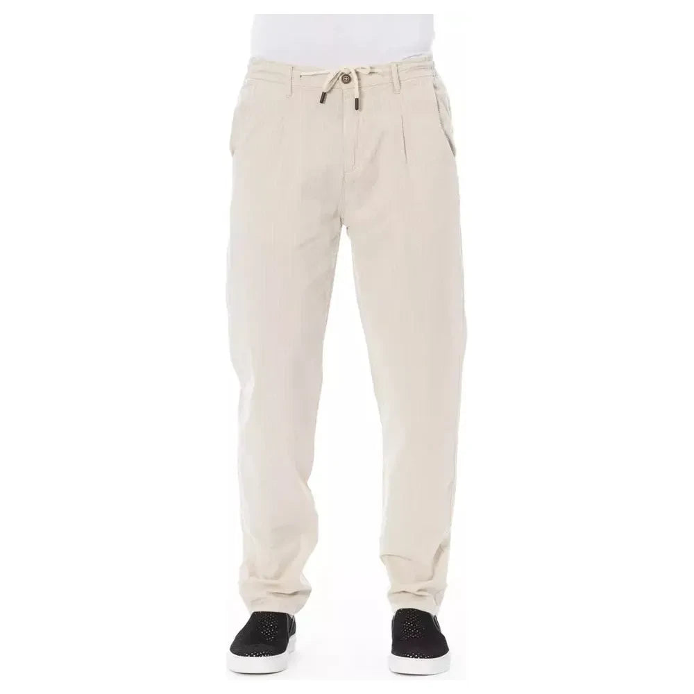 Baldinini Trend Beige Cotton Men Chino Pants Baldinini Trend