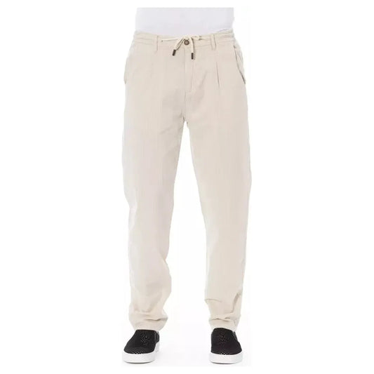 Baldinini Trend Beige Cotton Men Chino Pants Baldinini Trend