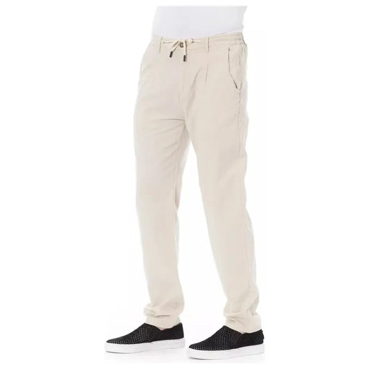 Baldinini Trend Beige Cotton Men Chino Trousers Baldinini Trend