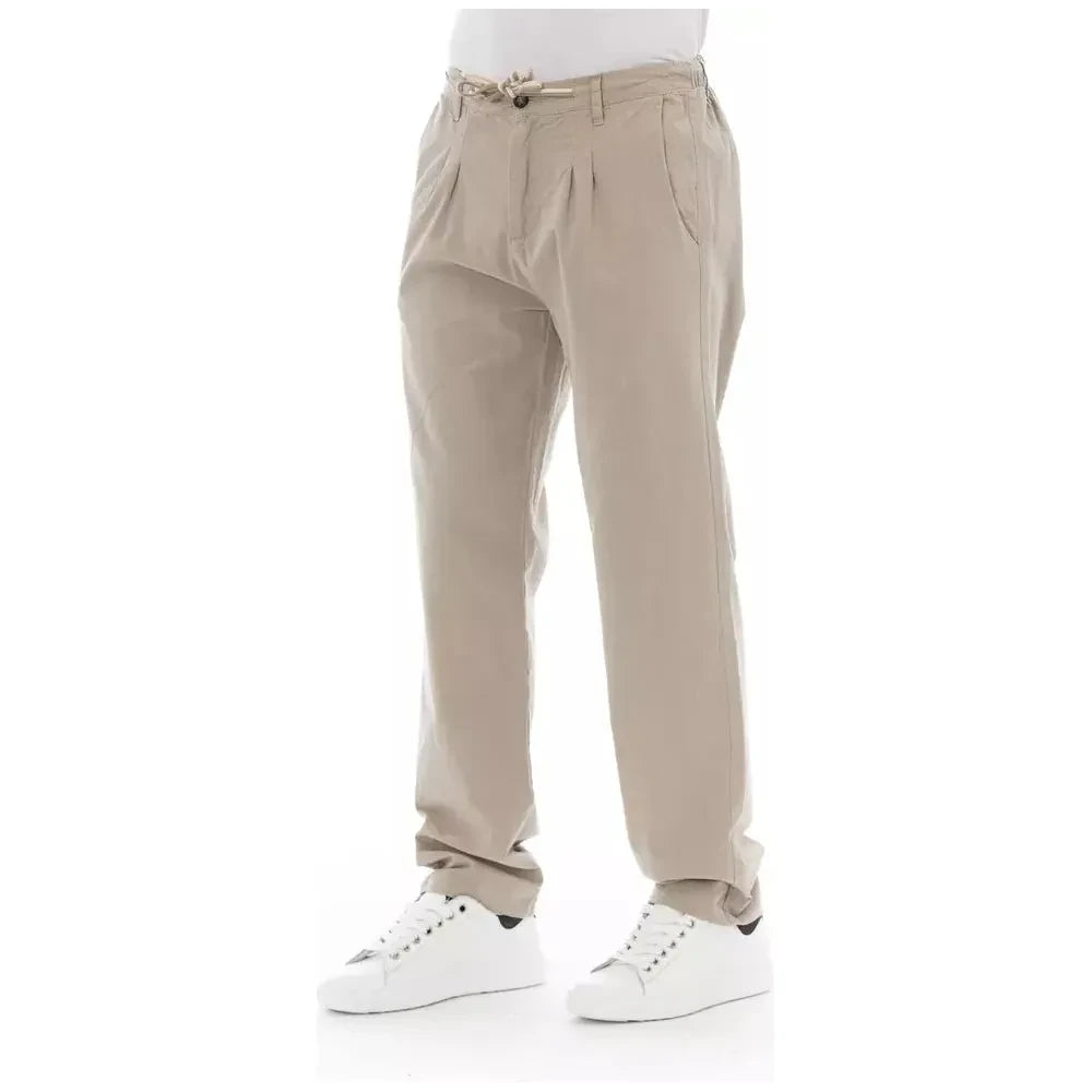 Baldinini Trend Beige Cotton Men Chino Pants Baldinini Trend