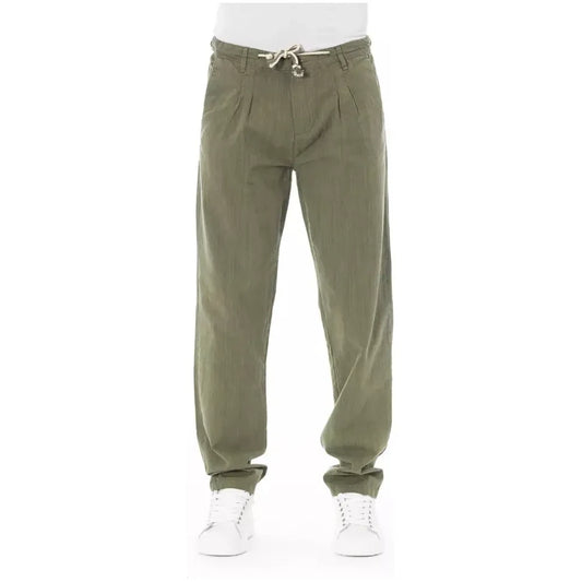 Baldinini Trend Army Cotton Men Chino Trousers Baldinini Trend