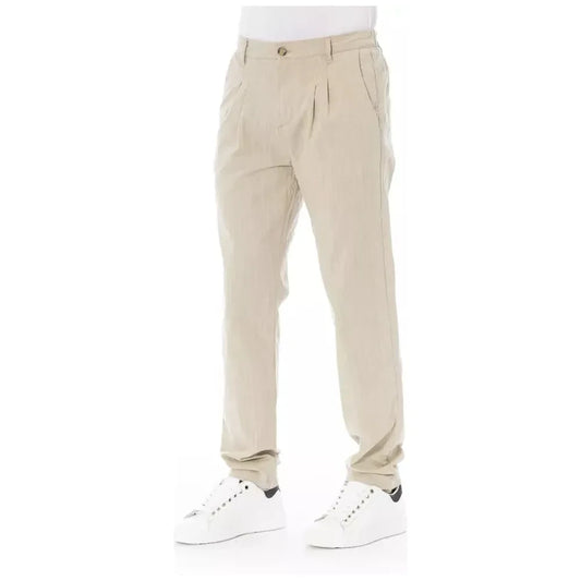 Baldinini Trend Beige Cotton Men Trouser Baldinini Trend