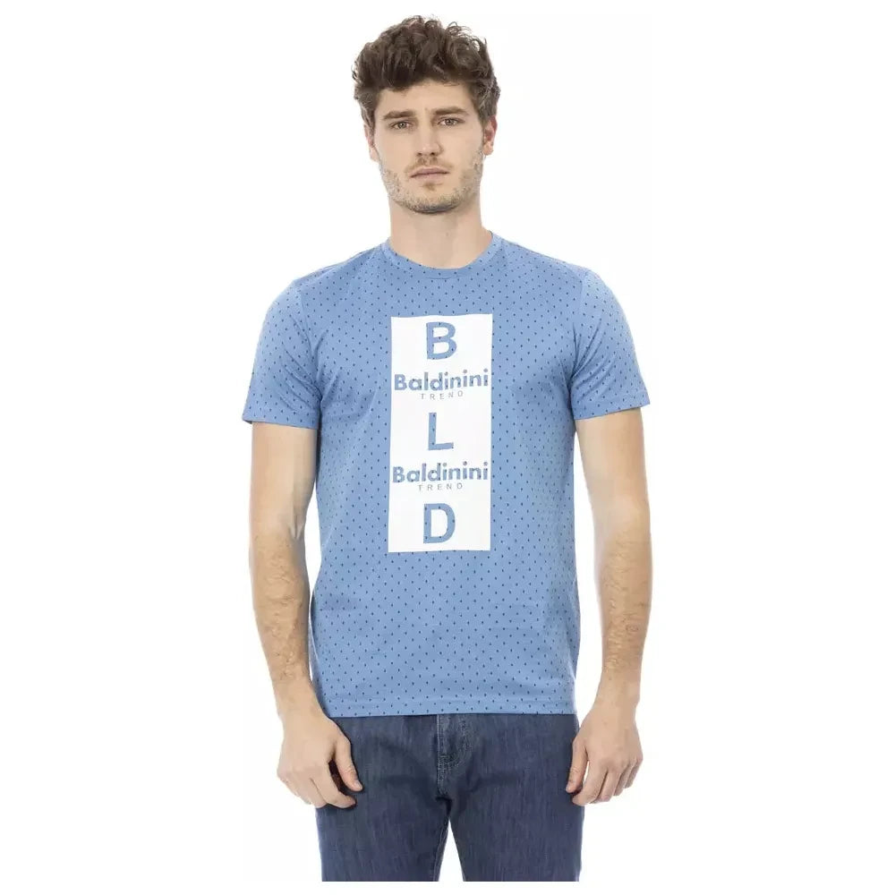 Baldinini Trend Light Blue Cotton Men T-Shirt Baldinini Trend