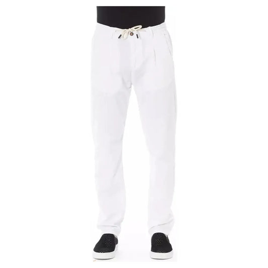 Baldinini Trend White Cotton Men Chino Baldinini Trend