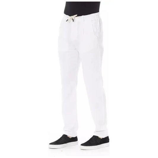 Baldinini Trend White Cotton Men Chino Trouser Baldinini Trend