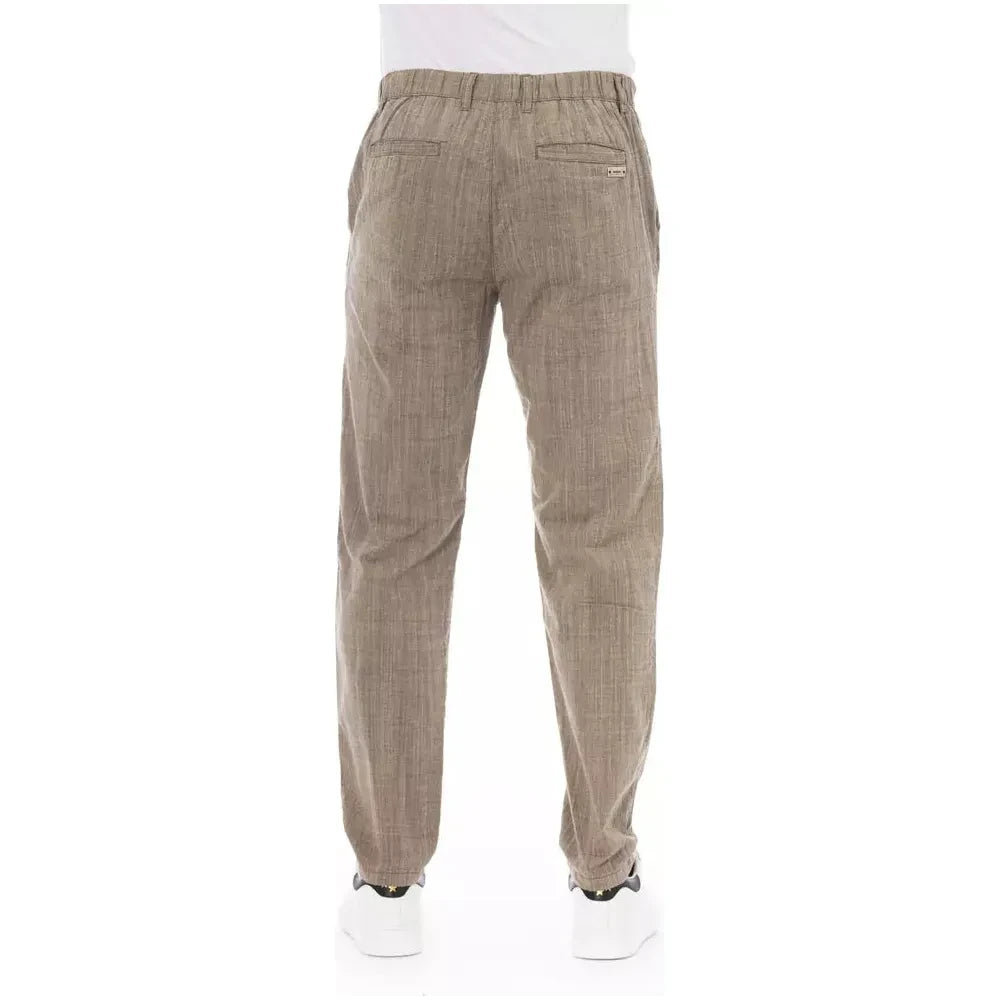 Baldinini Trend Beige Cotton Men Chino Pants Baldinini Trend