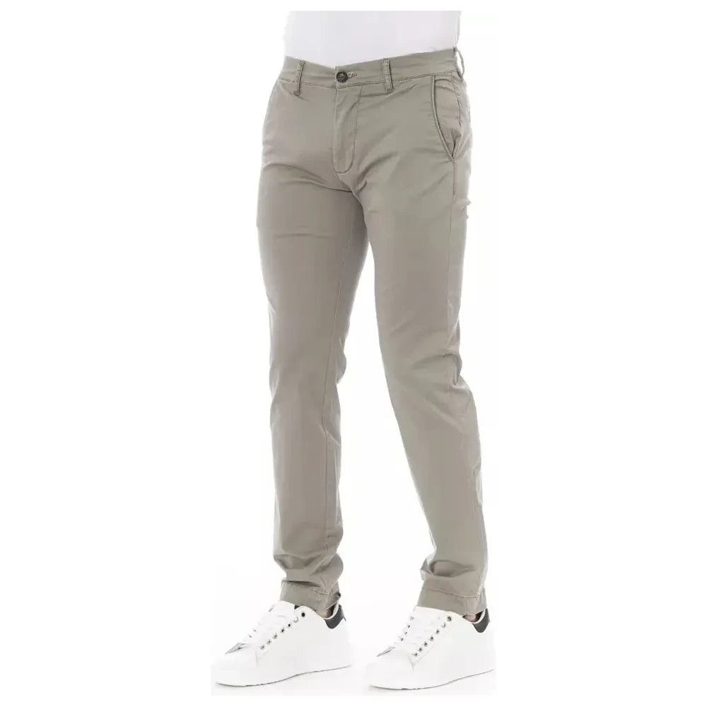 Baldinini Trend Beige Cotton Men Chino Trousers Baldinini Trend