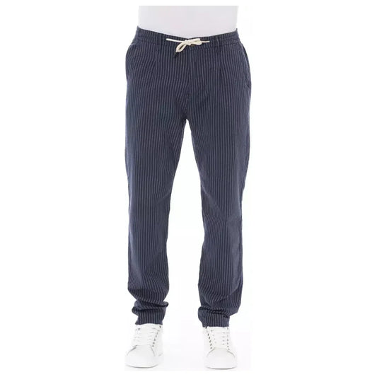 Baldinini Trend Blue Cotton Men Chino Pants Baldinini Trend