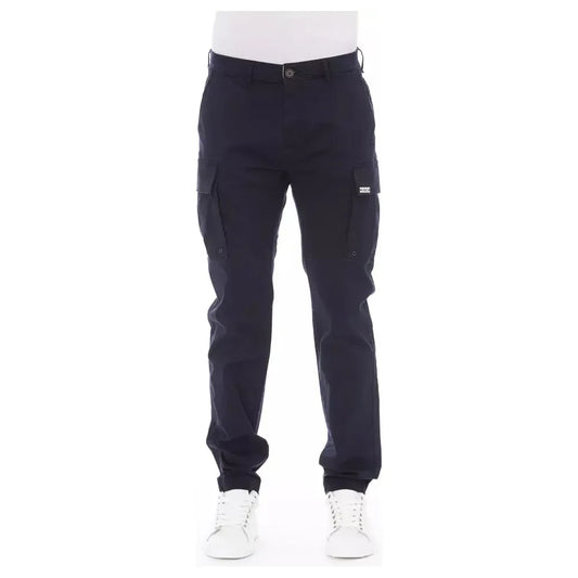 Baldinini Trend Blue Cotton Men's Cargo Pant Baldinini Trend