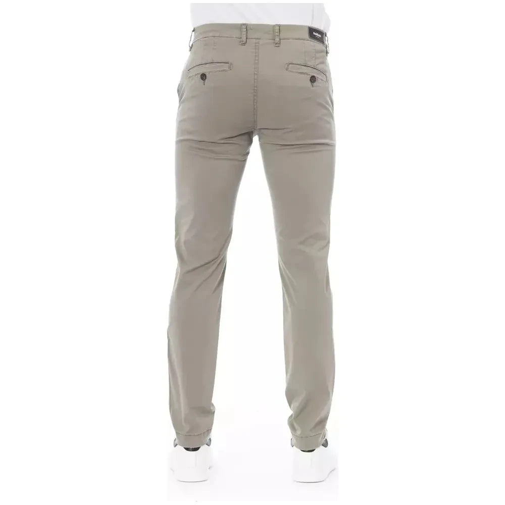 Baldinini Trend Beige Cotton Men Chino Trousers Baldinini Trend