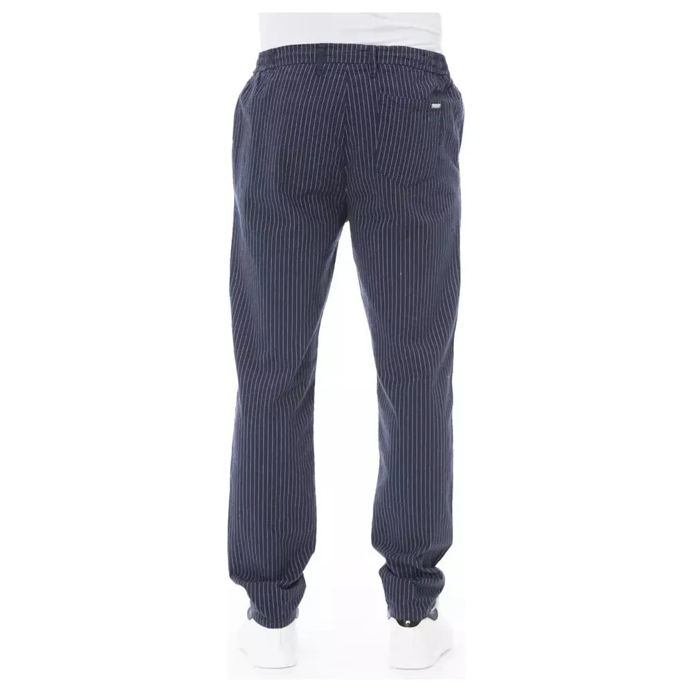 Baldinini Trend Blue Cotton Men Chino Pants Baldinini Trend