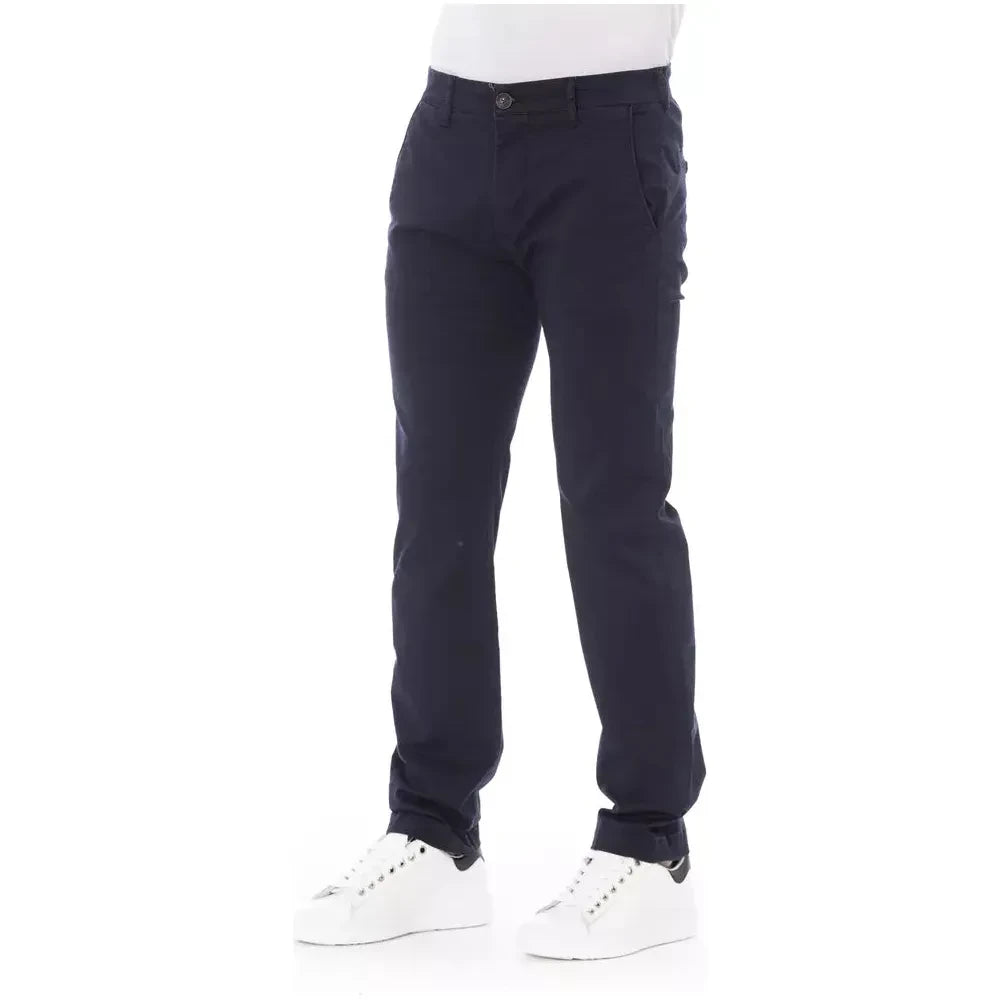 Baldinini Trend Blue Cotton Men Chino Pant Baldinini Trend