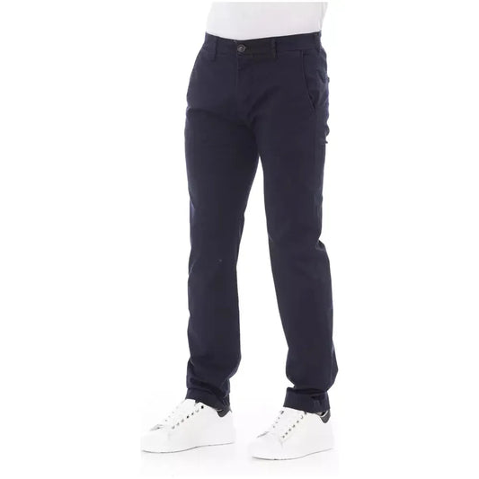 Baldinini Trend Blue Cotton Men Chino Pants Baldinini Trend