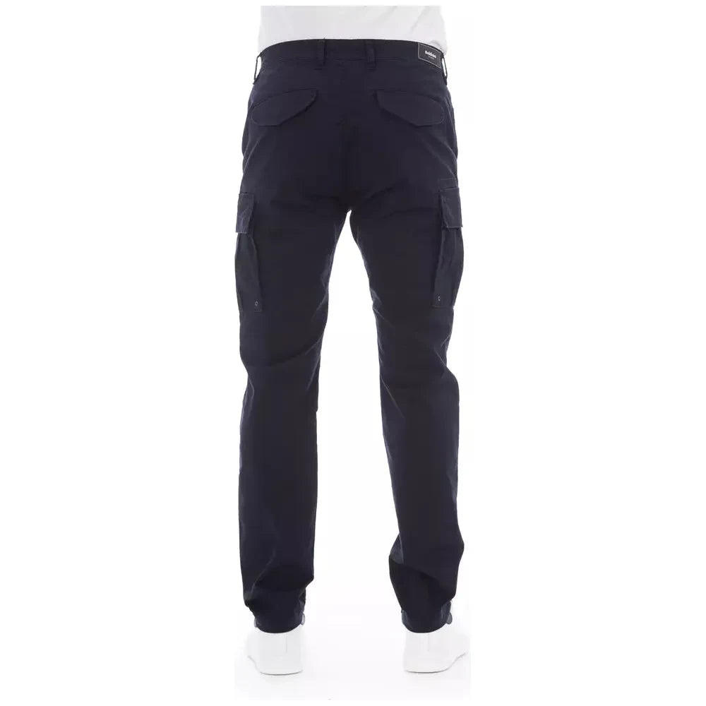 Baldinini Trend Blue Cotton Men Cargo Trouser Baldinini Trend