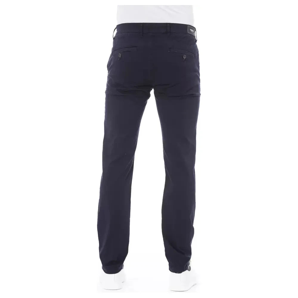 Baldinini Trend Blue Cotton Men Chino Pant Baldinini Trend