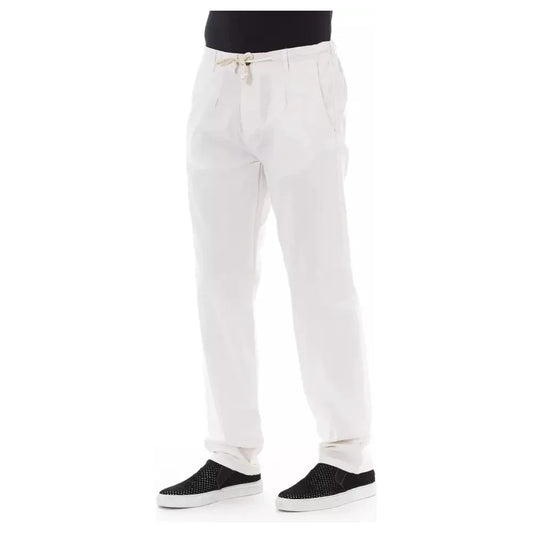 Baldinini Trend White Cotton Men Chino Trouser Baldinini Trend