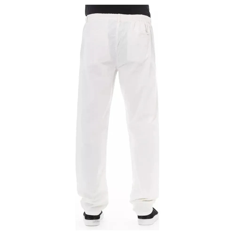 Baldinini Trend White Cotton Men Chino Trouser Baldinini Trend