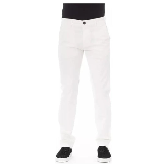 Baldinini Trend White Cotton Men Trouser Baldinini Trend