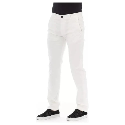 Baldinini Trend White Cotton Men Trouser Baldinini Trend