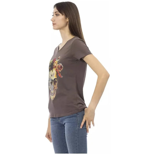 Trussardi Action Brown Cotton Women T-Shirt Trussardi Action