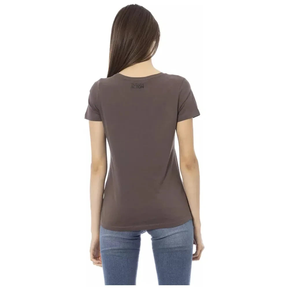 Trussardi Action Brown Cotton Women T-Shirt Trussardi Action