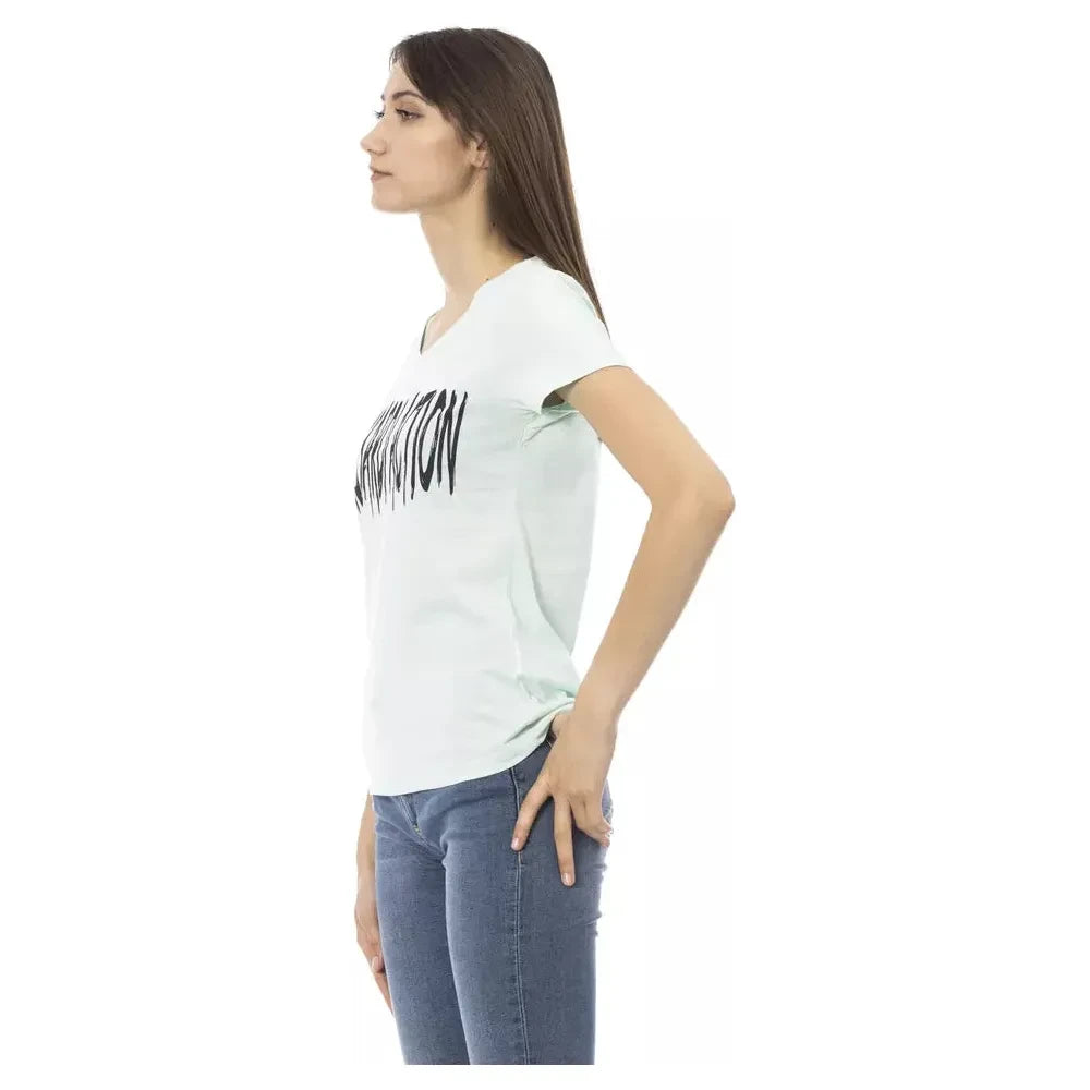 Trussardi Action Light Blue Cotton Women T-Shirt Trussardi Action