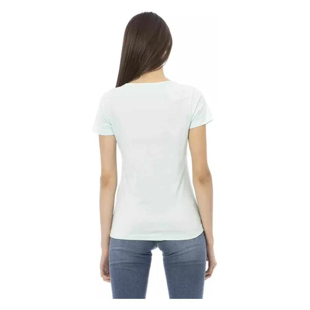 Trussardi Action Light Blue Cotton Women T-Shirt Trussardi Action