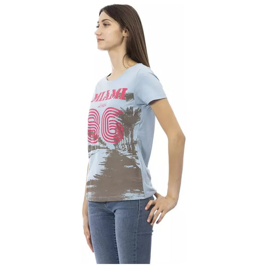 Trussardi Action Light Blue Cotton Women T-Shirt Trussardi Action