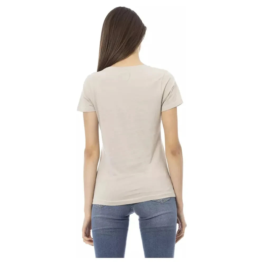 Trussardi Action Beige Cotton Women T-Shirt Trussardi Action