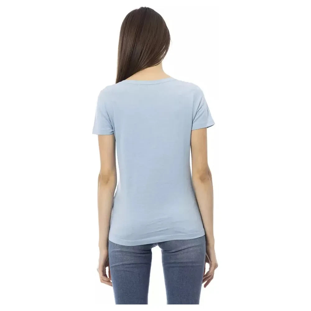 Trussardi Action Light Blue Cotton Women T-Shirt Trussardi Action