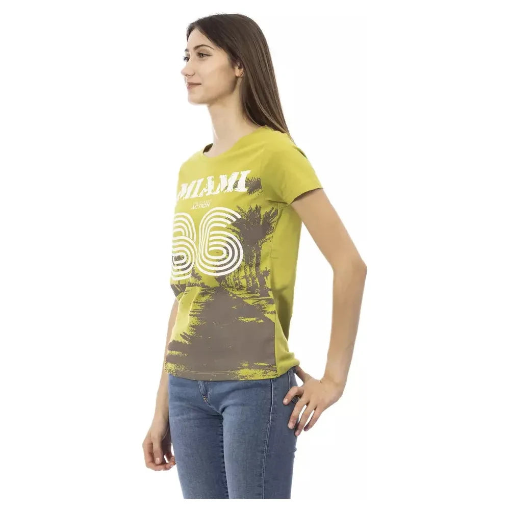 Trussardi Action Green Cotton Women T-Shirt Trussardi Action